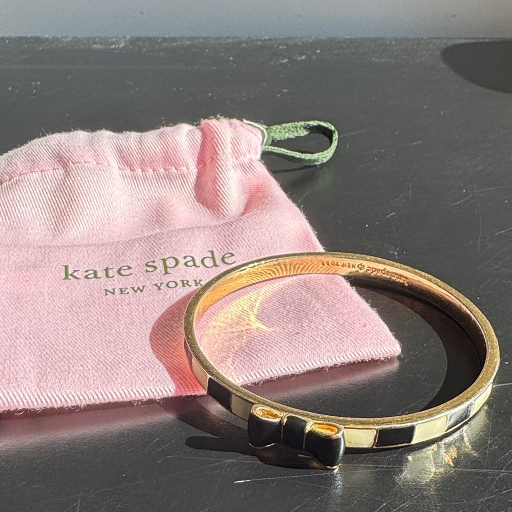 Kate Spade Gold Bangle with Black Bow